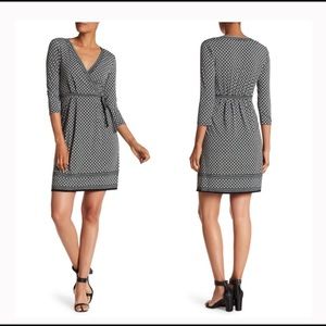 Max Studio Wrap around dress Black/White sz L